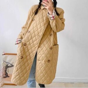 Burberry Tan Quilted Puffer Coat
